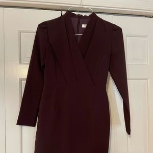 Lined Burgundy Sheath Dress